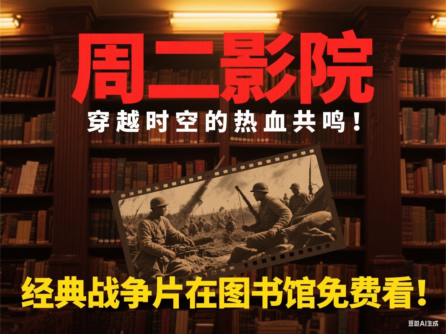 周二影院 · 红色筑梦 湖畔书香 | 穿越时空的热血共鸣！这部经典战争片在图书馆免费看！